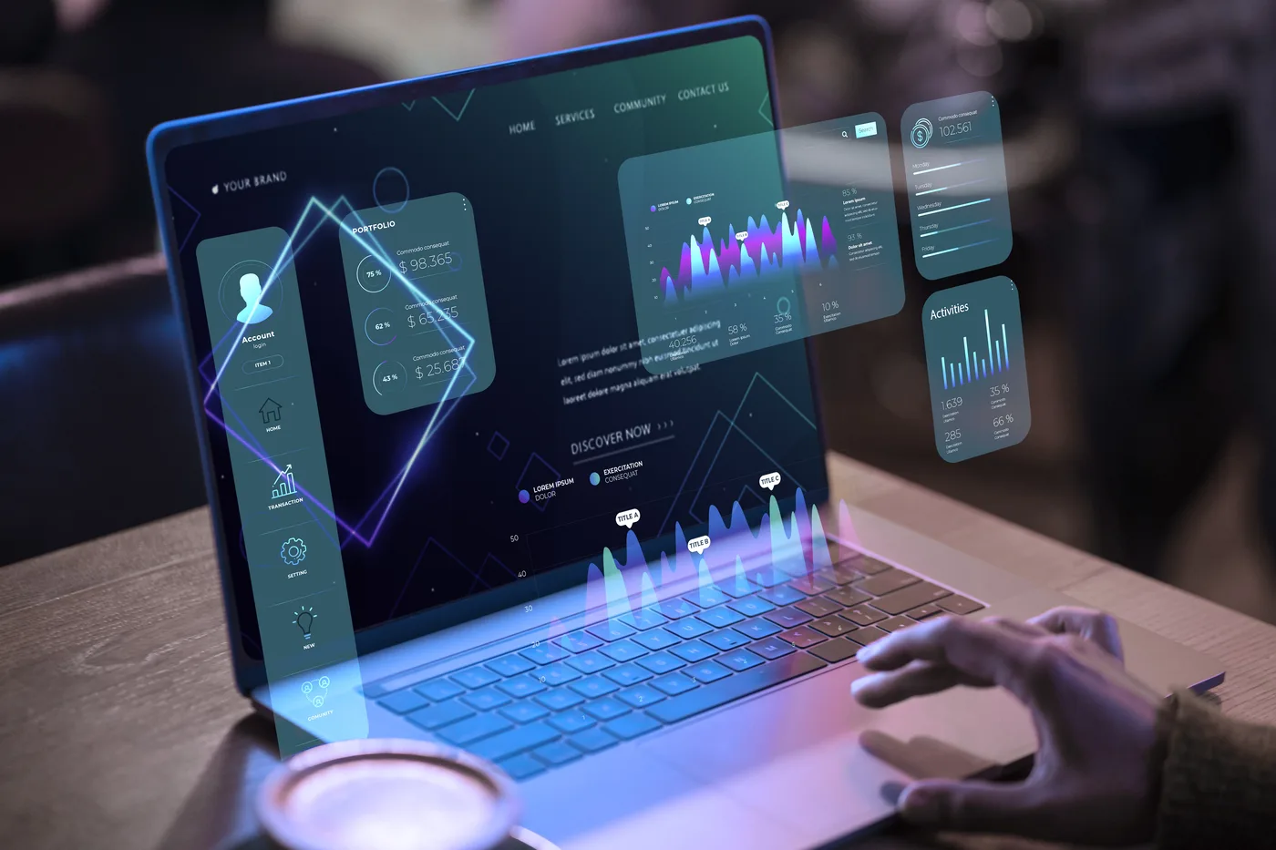Visualização de dados em um computador